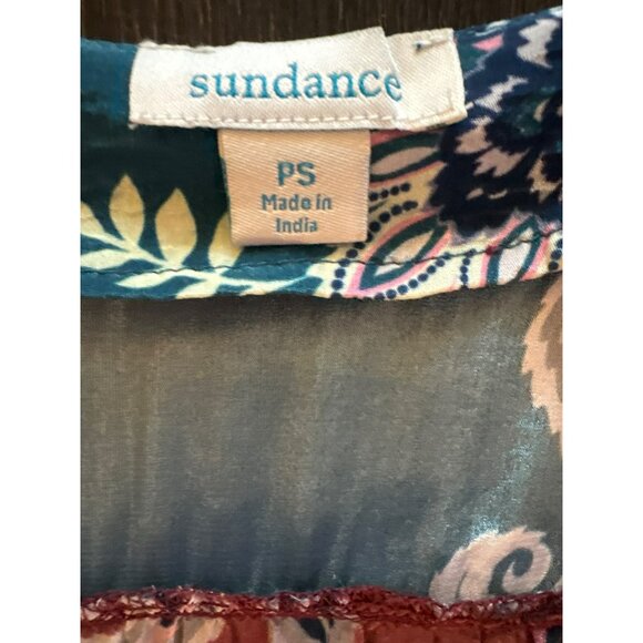 Sundance Paisley Dreams Floral Faux Wrap High-Low Hem Dress Size Petite Small - Picture 4 of 9